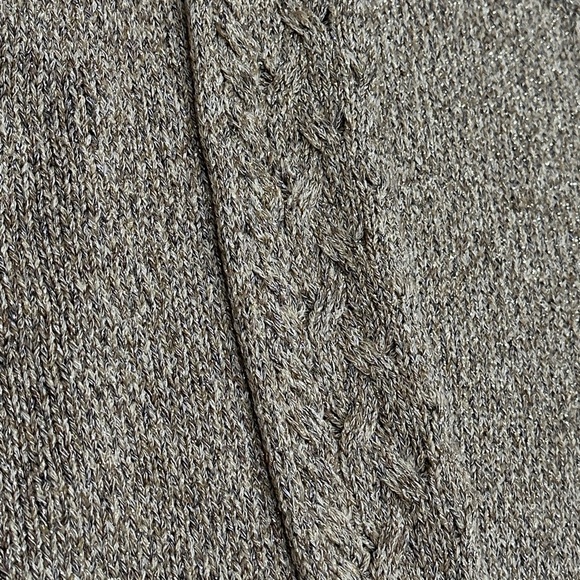 Chico's knit sleeveless cardigan vest duster Brown Cream black Open front XL 16 - Picture 10 of 13